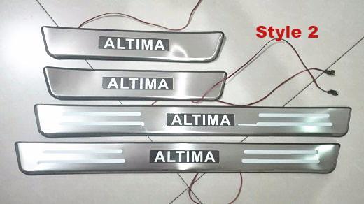 New LED Illuminated Stainless Steel Kick Plate Scuff Plate Set for Nissan Altima 2008-2017 - Smart Car Stereo Radio Navigation | In-Dash audio/video players online - Phoenix Automotive