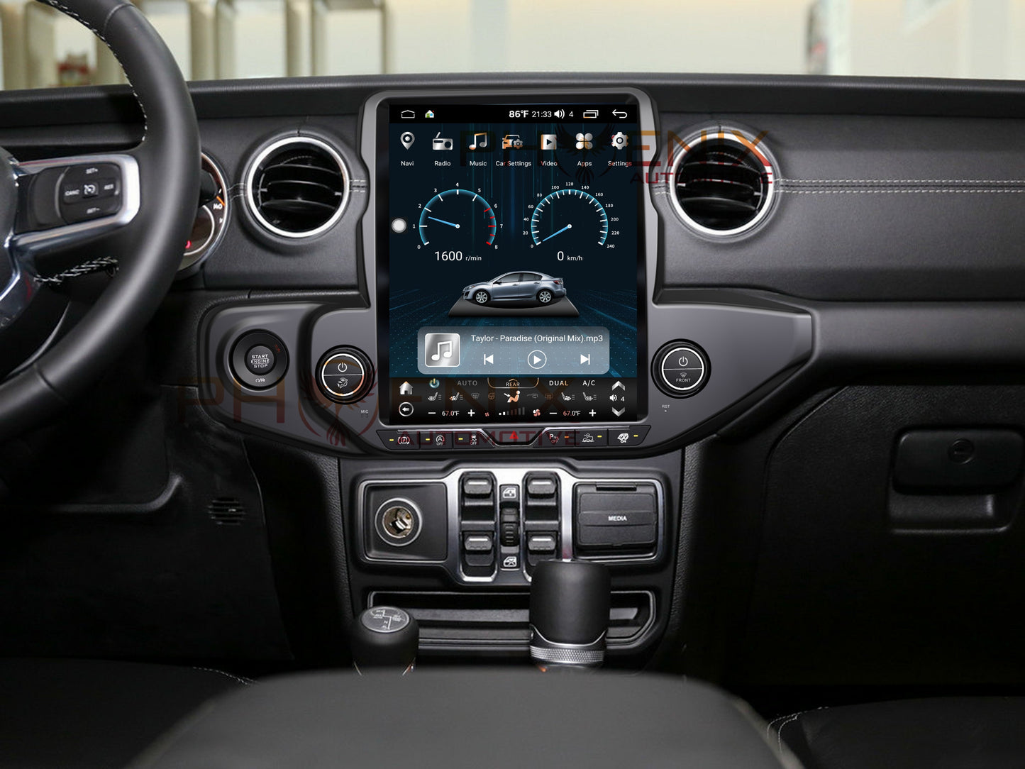 [ Hot-sale ] 12.1” Android 9 / 10 Vertical Screen Navigation Radio for Jeep Gladiator 2020 - 2021 - Smart Car Stereo Radio Navigation | In-Dash audio/video players online - Phoenix Automoti